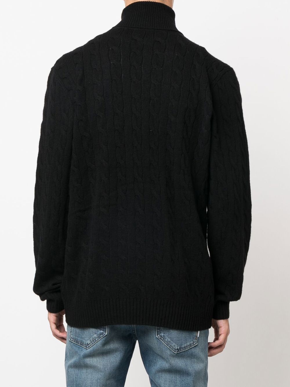 Cashmere and wool cable knit turtleneck
