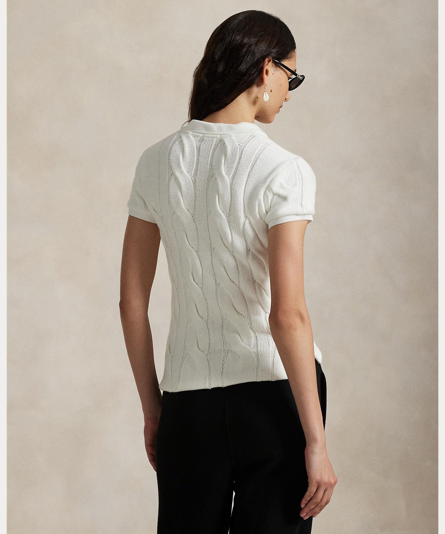 Polo Ralph Lauren POLO RALPH LAUREN cable knit cotton polo shirt