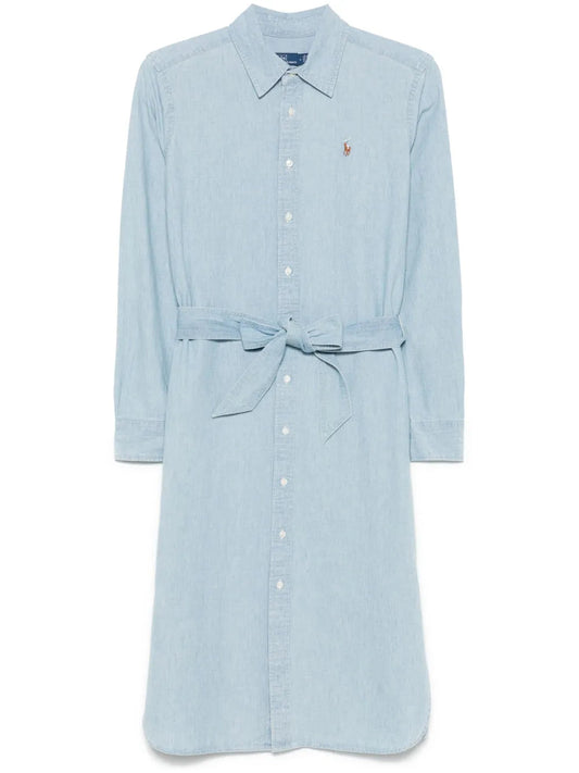 Long shirt dress with belt